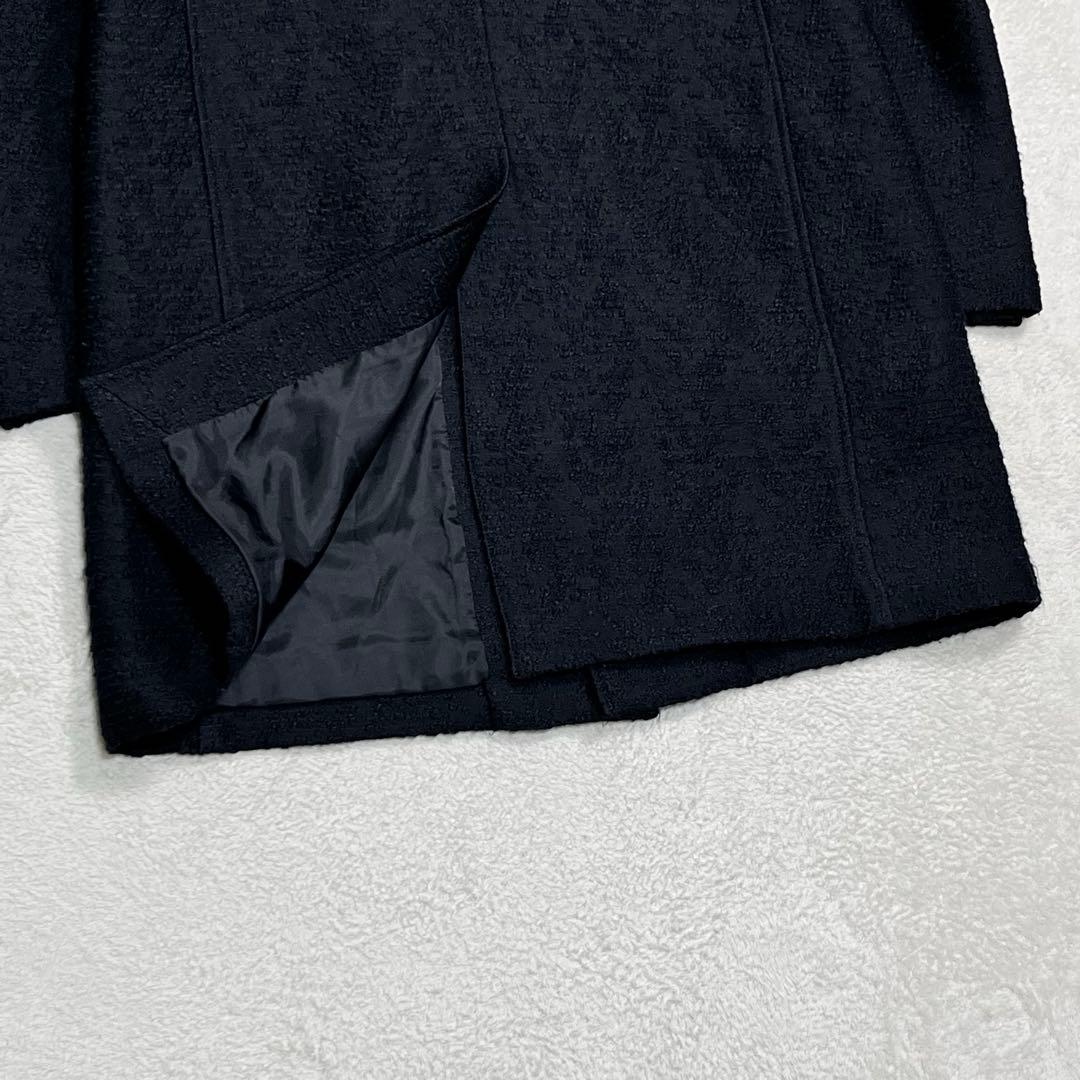 『ジョゼフ オム』ツイードチェスターコート ネップ 48 英国 ネイビー