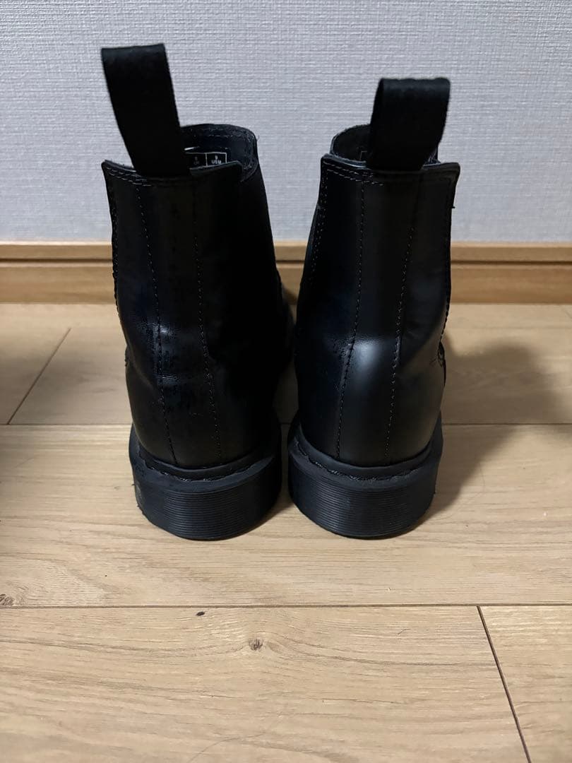 黒 レザー サイドゴアブーツ