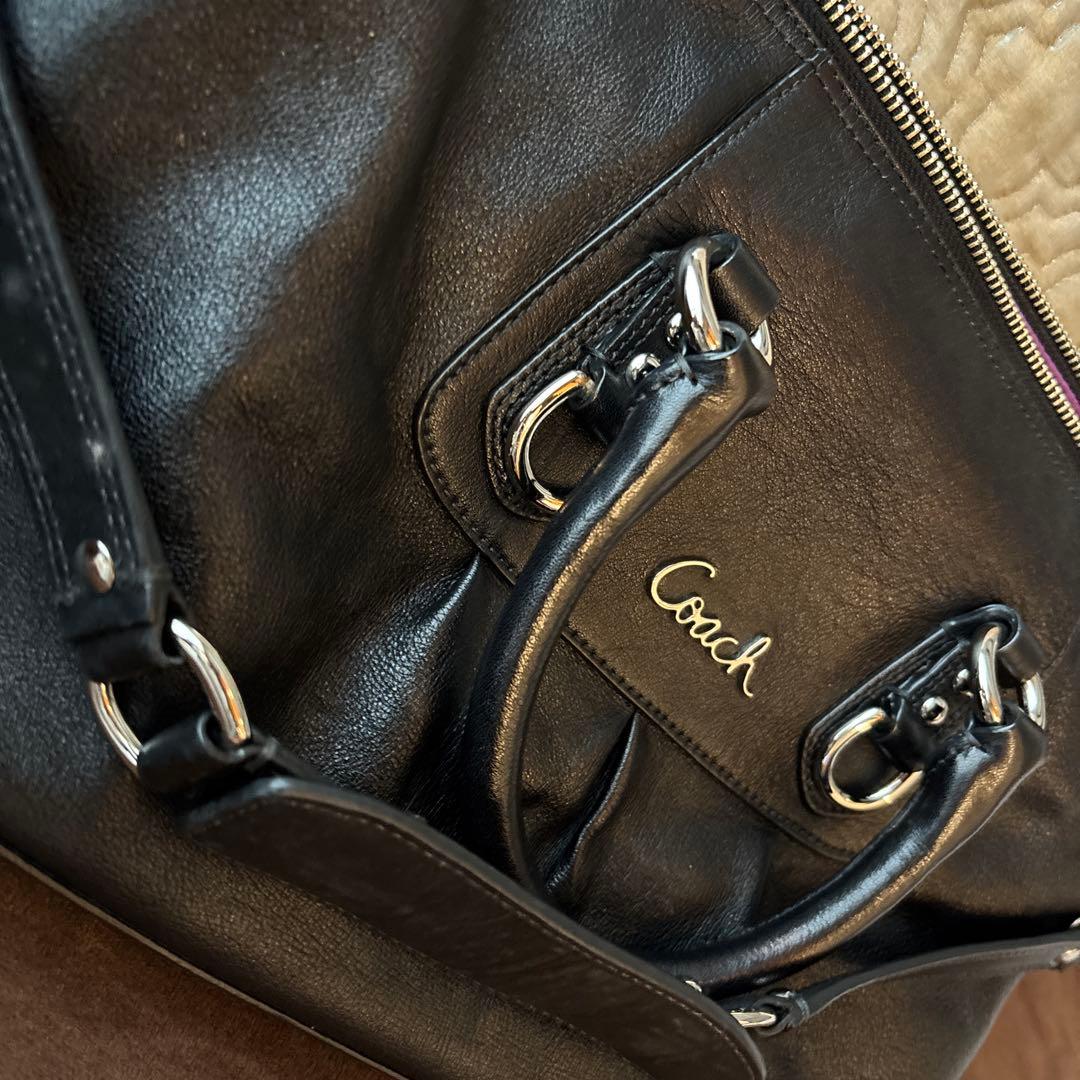 Coach 黒 レザー ショルダーバッグ