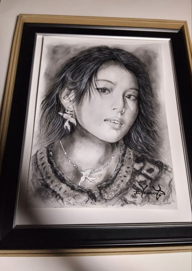 裸婦、美人画、4F朝の光D山本英二、真作、肉筆、新品額縁、１点物、高塚省吾。