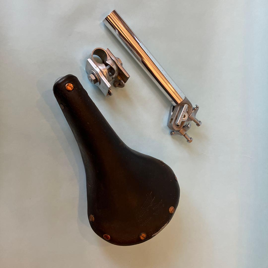 フランス製イデアルサドル90 、純正ヤグラ、アルミベース専用ゼウスシートポスト