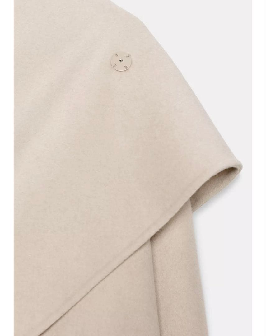 【ZARA】ザラ ZWコレクション ウール混紡オーバーサイズスカーフコート M