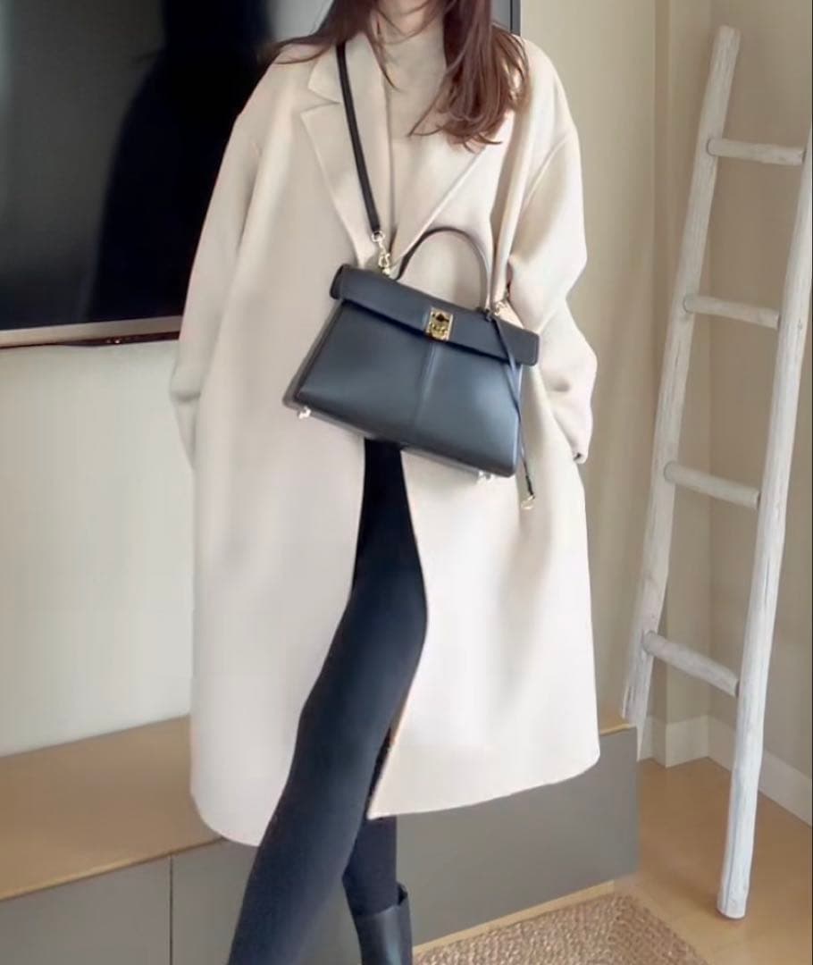 【ZARA】ザラ ZWコレクション ウール混紡オーバーサイズスカーフコート M