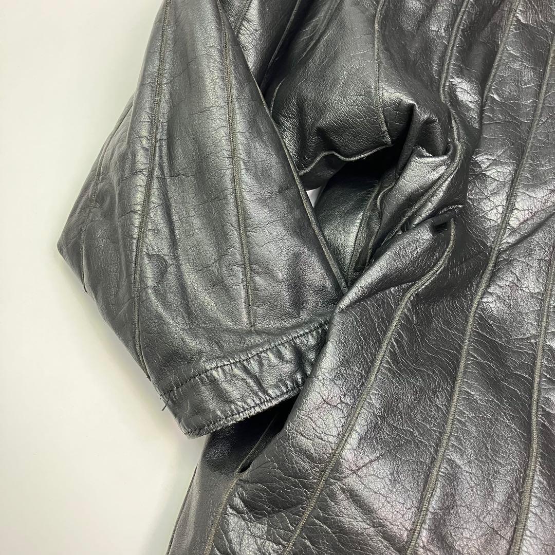 フォックスファー　マルチカラー　レザー　本革　リバーシブル　3L相当　コート