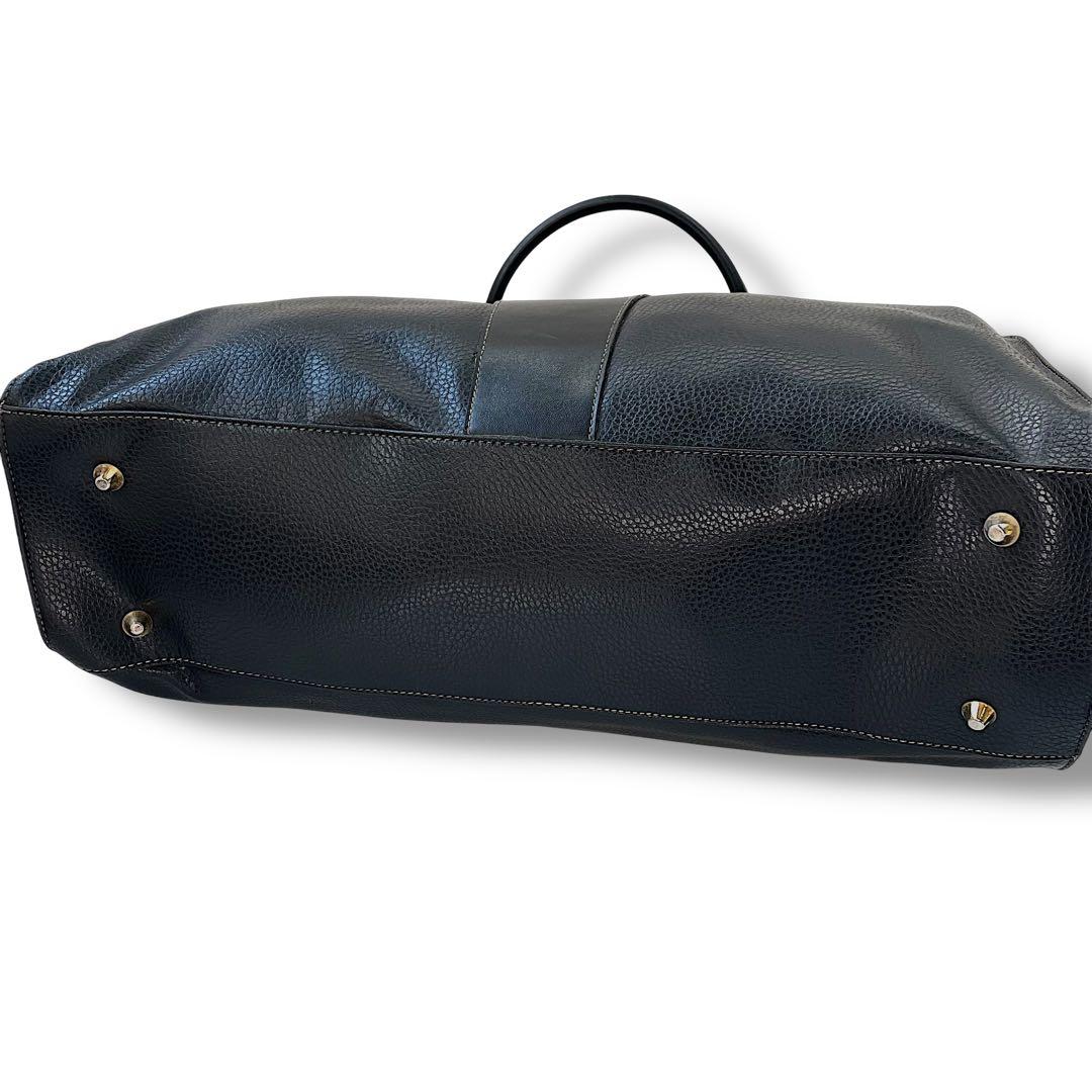 【大容量】dunhill ダンヒル　ボストンバッグ　2way シボ革　黒　金ロゴ