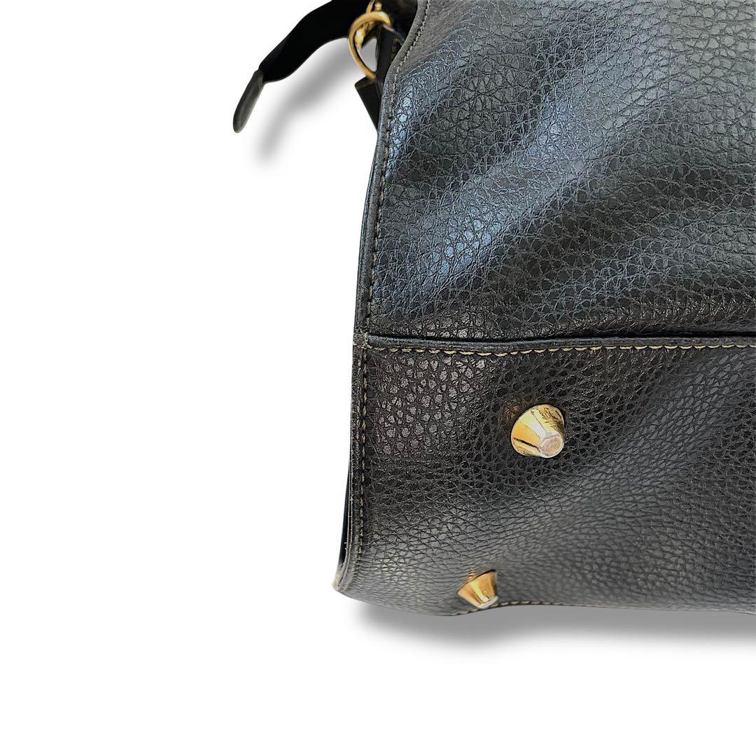 【大容量】dunhill ダンヒル　ボストンバッグ　2way シボ革　黒　金ロゴ