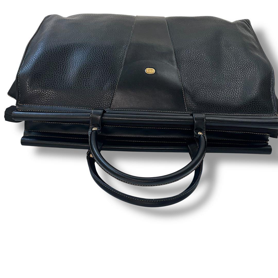 【大容量】dunhill ダンヒル　ボストンバッグ　2way シボ革　黒　金ロゴ