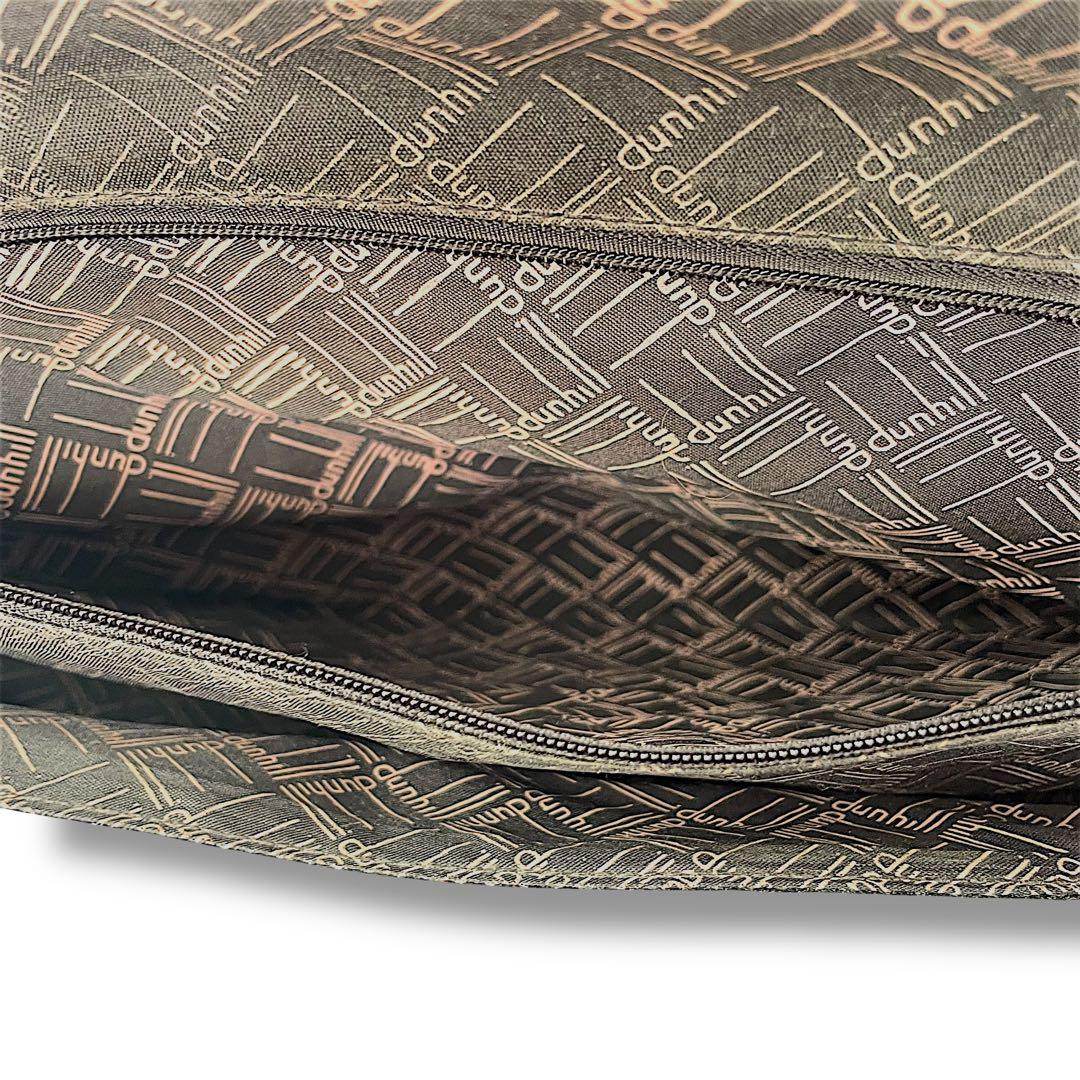 【大容量】dunhill ダンヒル　ボストンバッグ　2way シボ革　黒　金ロゴ