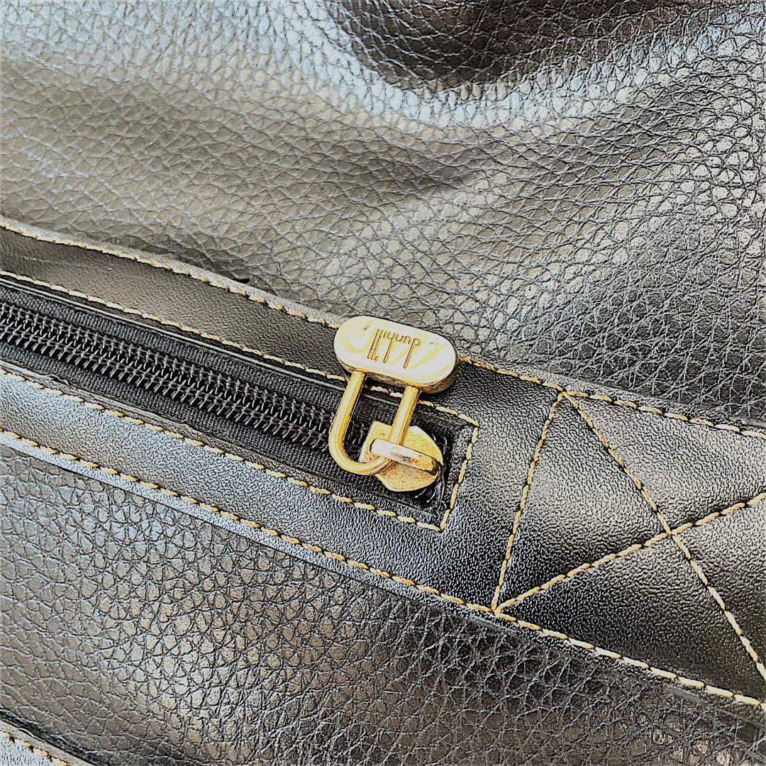 【大容量】dunhill ダンヒル　ボストンバッグ　2way シボ革　黒　金ロゴ