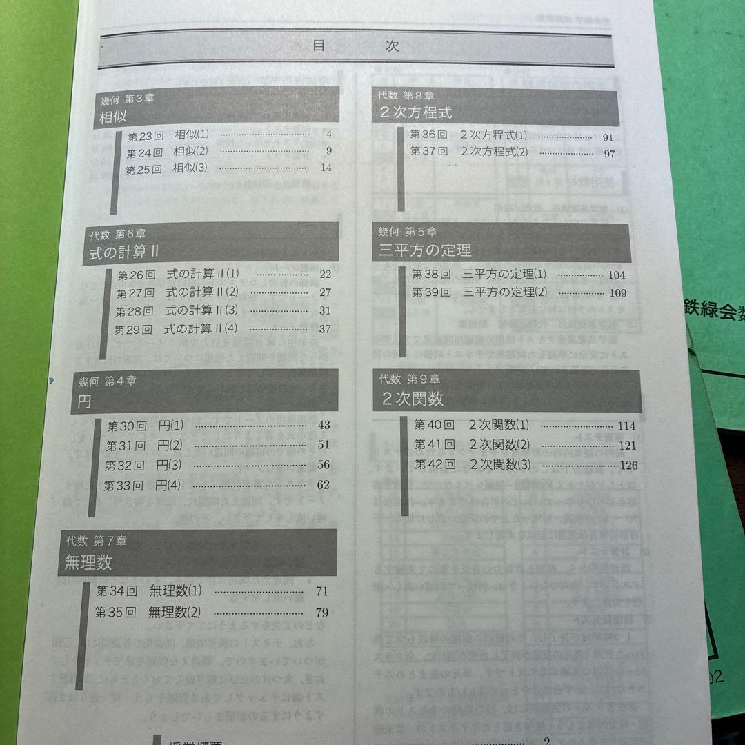 鉄緑会数学中1前期後期(4冊)