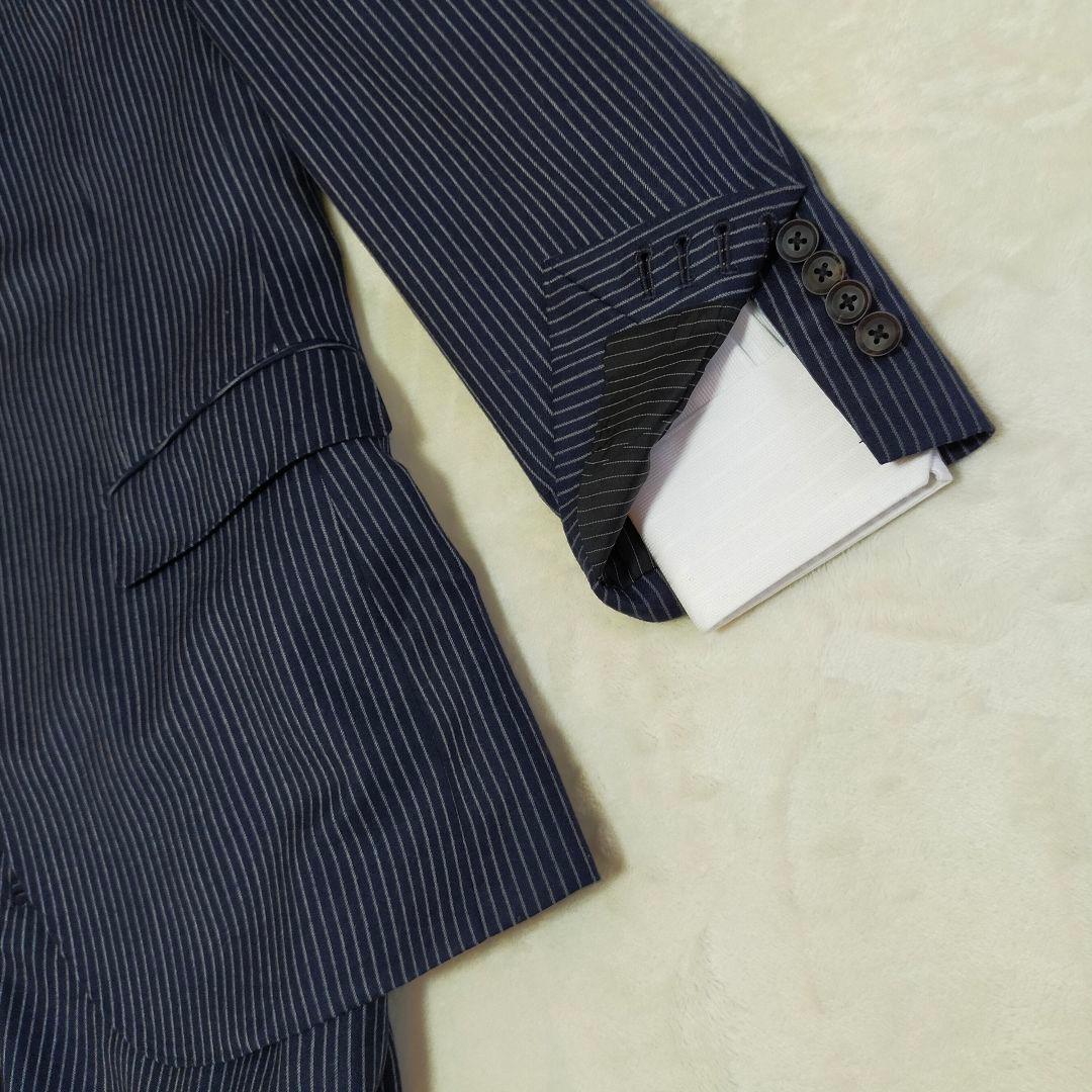 美品　大きいサイズAB8　スーツセレクト　チョークストライプ柄　ビジネススーツ