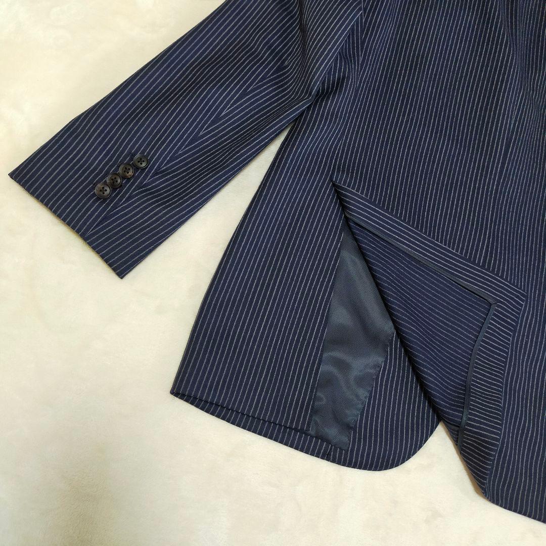 美品　大きいサイズAB8　スーツセレクト　チョークストライプ柄　ビジネススーツ