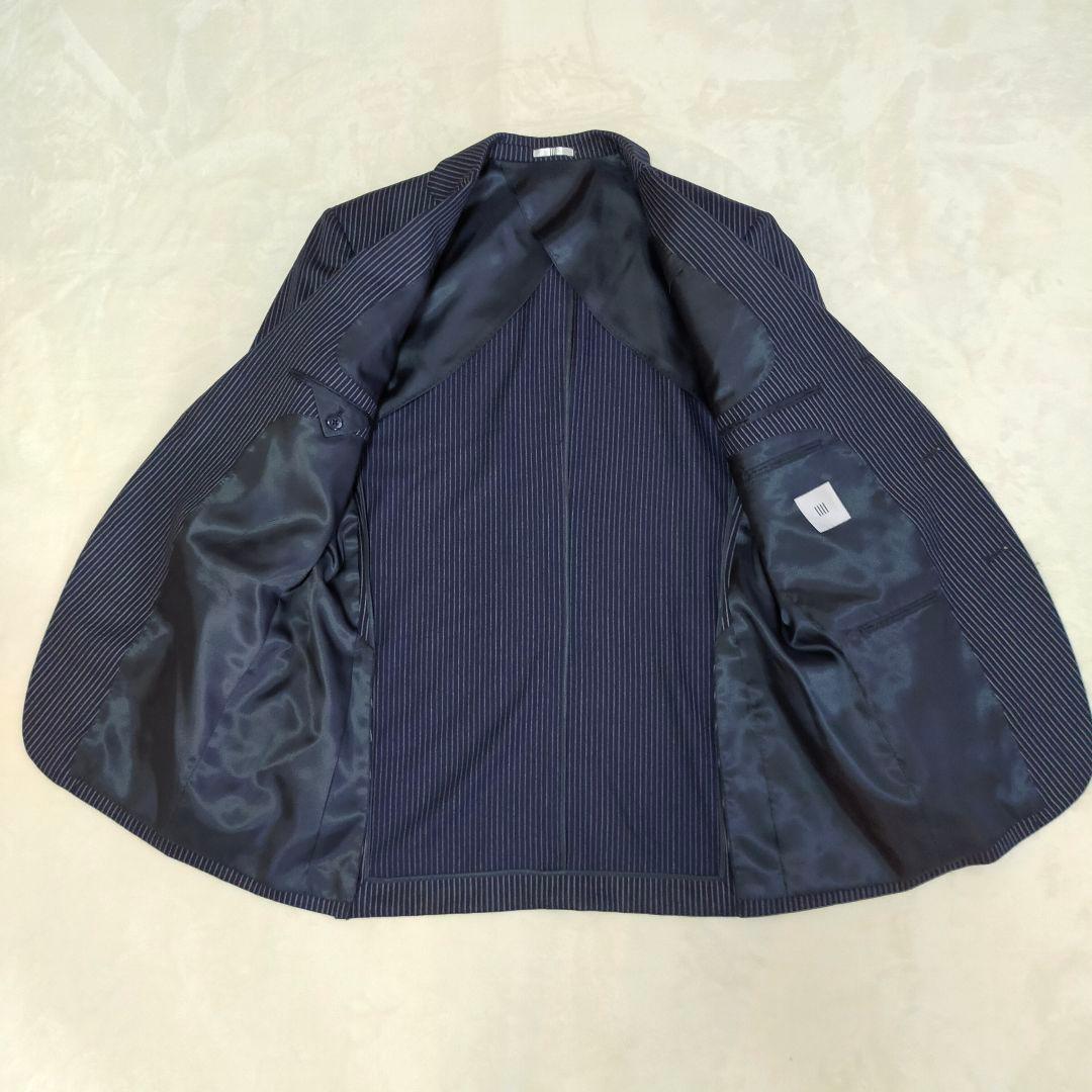 美品　大きいサイズAB8　スーツセレクト　チョークストライプ柄　ビジネススーツ