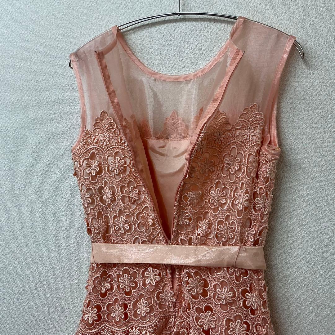 ピンク 花柄レース ダンスドレス