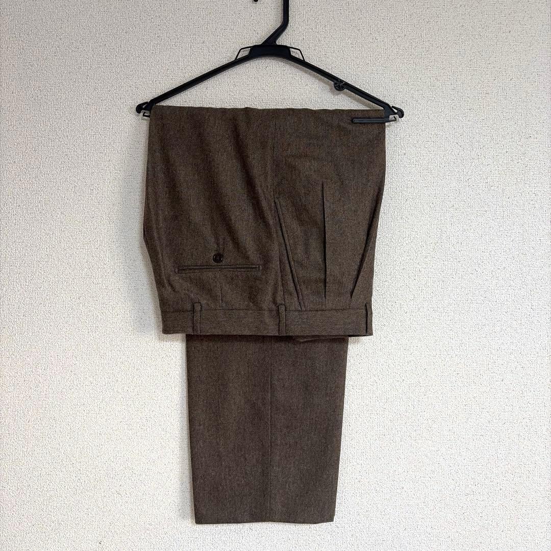 定価10万超 FENDI カシミヤ混 イタリア製 ワイドスラックス フランネル