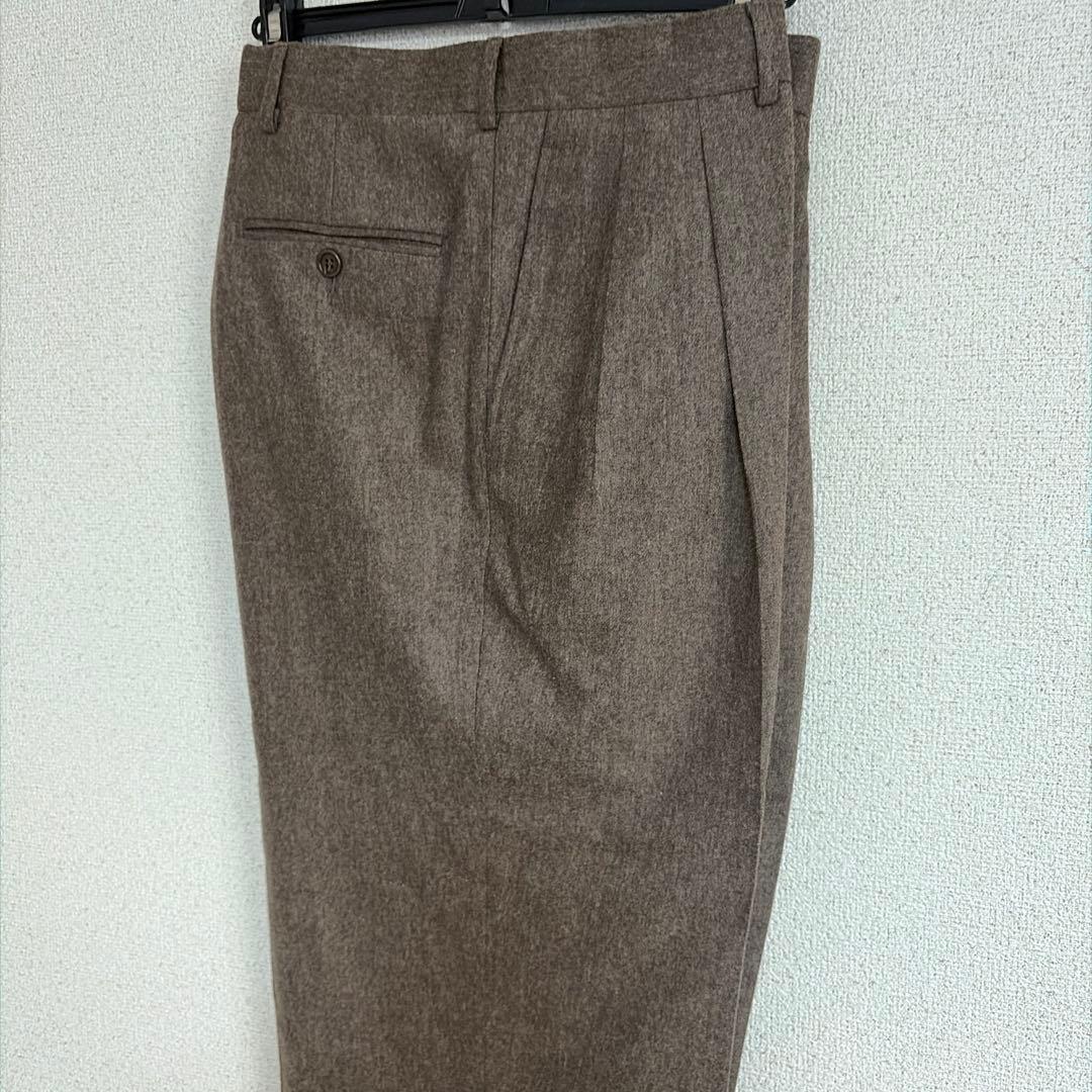 定価10万超 FENDI カシミヤ混 イタリア製 ワイドスラックス フランネル