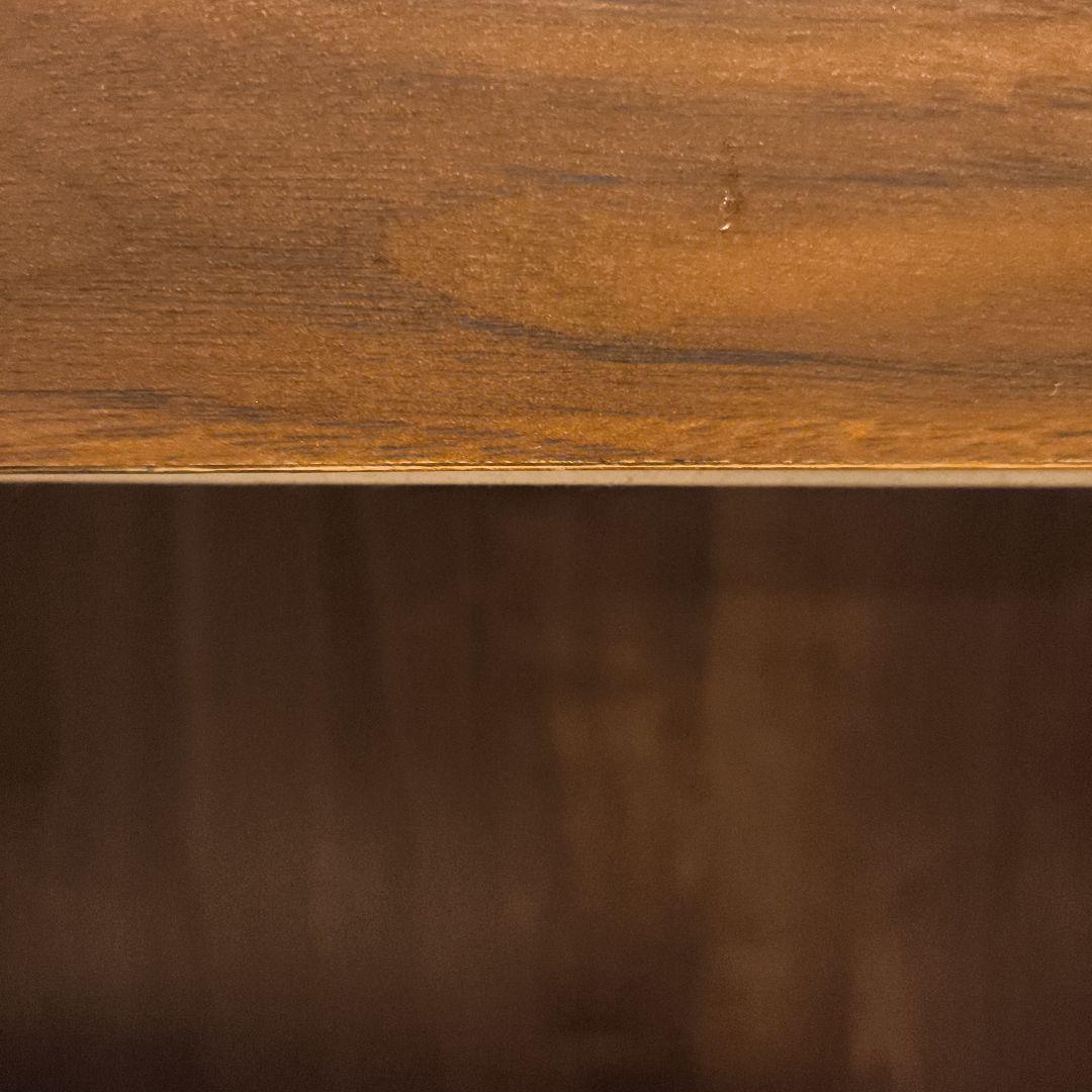 ウッド調 キッチン収納 食器棚 ガラス扉付き