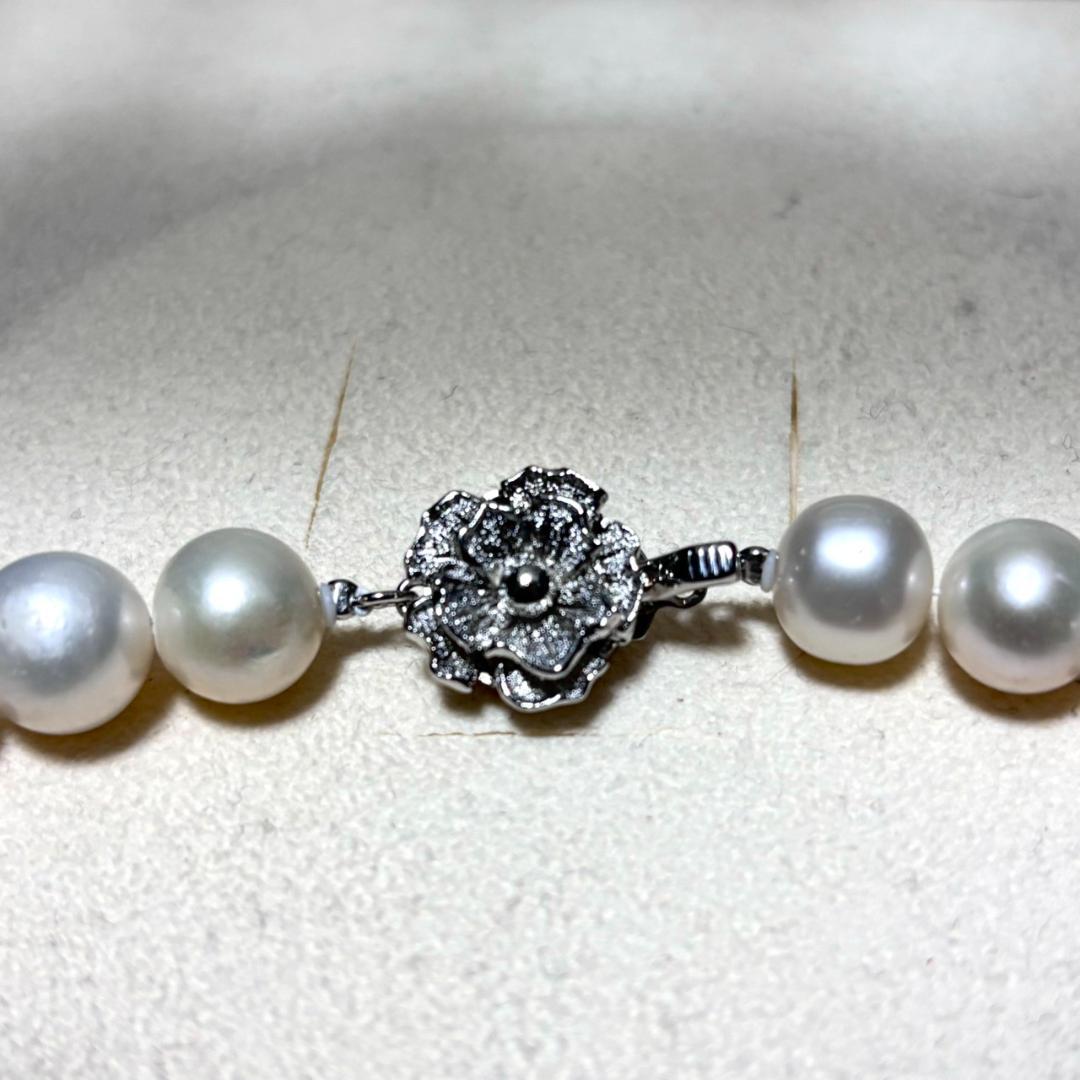 【テリ強】本真珠 パール ネックレス 約10mm-11mm イヤリングセット