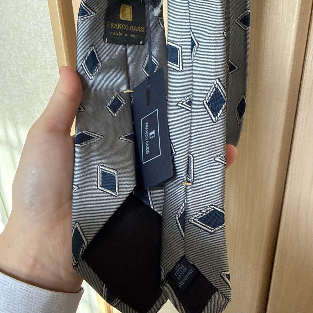 新品/FRANCO BASSI ダイヤモンドパターン ネクタイ