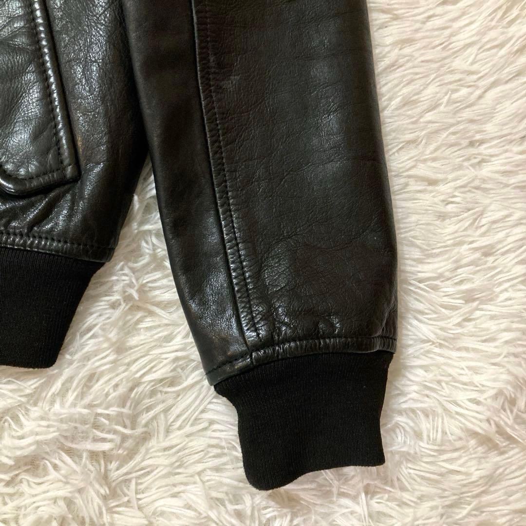 【良品OLD GAP】 カウレザー MA-1 人気ブラック　 L相当サイズ