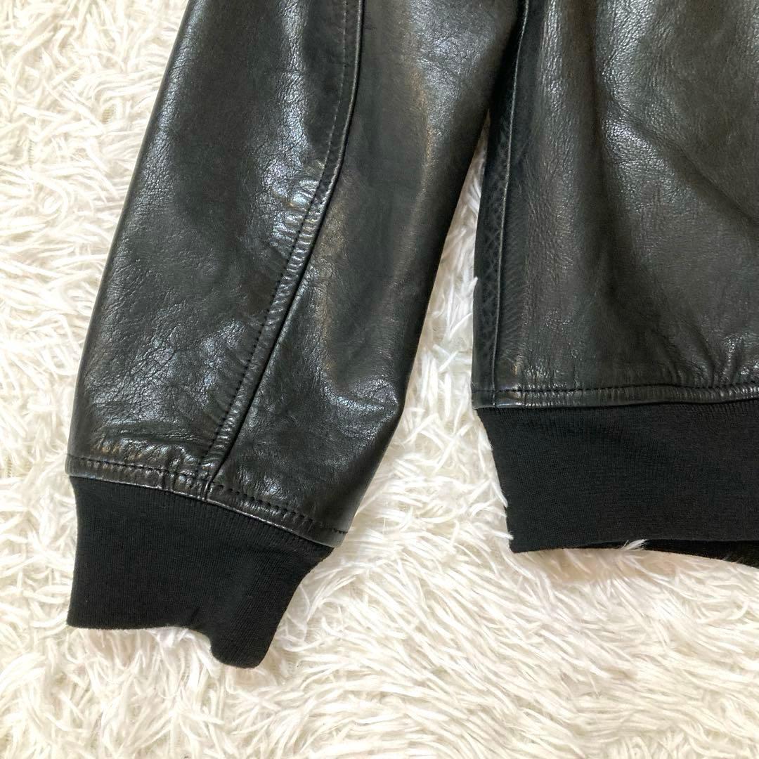 【良品OLD GAP】 カウレザー MA-1 人気ブラック　 L相当サイズ