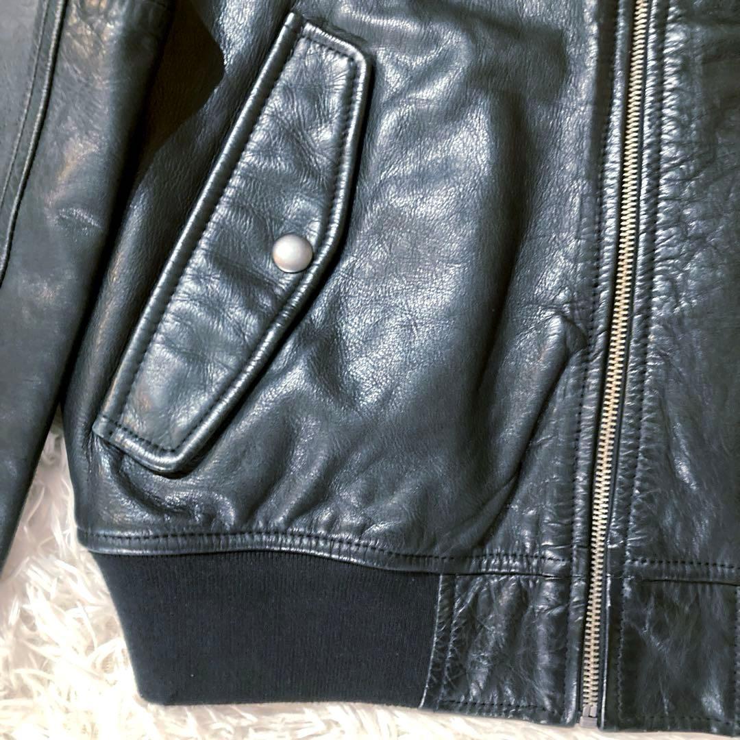 【良品OLD GAP】 カウレザー MA-1 人気ブラック　 L相当サイズ