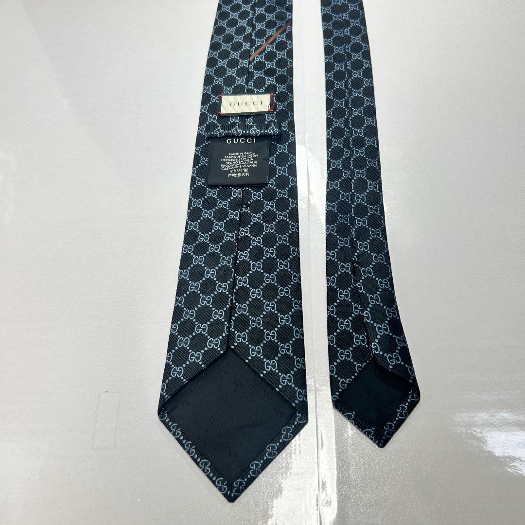 GUCCI グッチ 近年モデル 極美品 ネクタイ GG柄 蜂 シェリーライン 黒