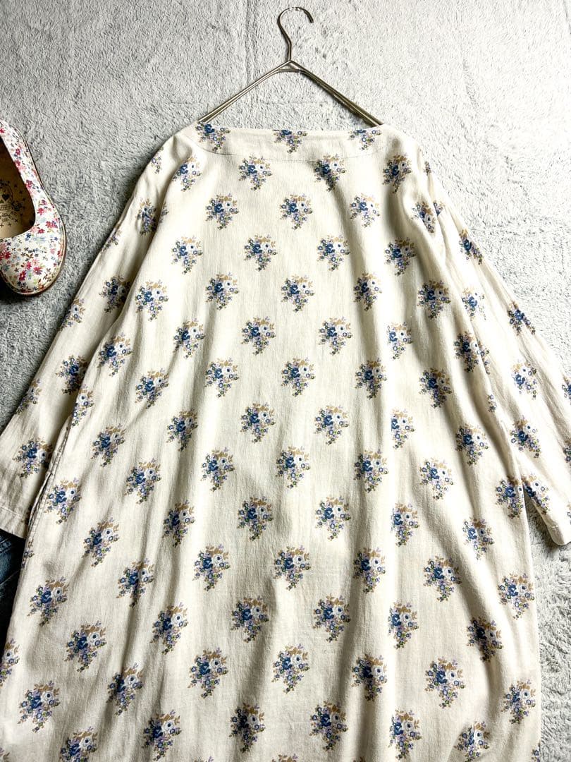 【45R】45rpm 綿100% インドカディ フラワープリントワンピース 2
