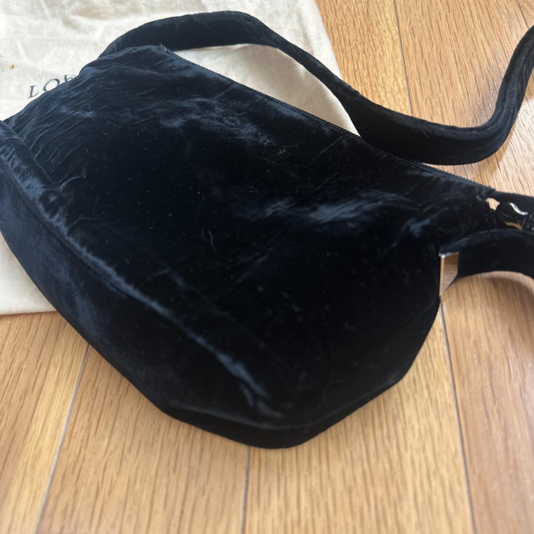 LOEWE　未使用　ベロア　ワンショルダーバッグ　黒
