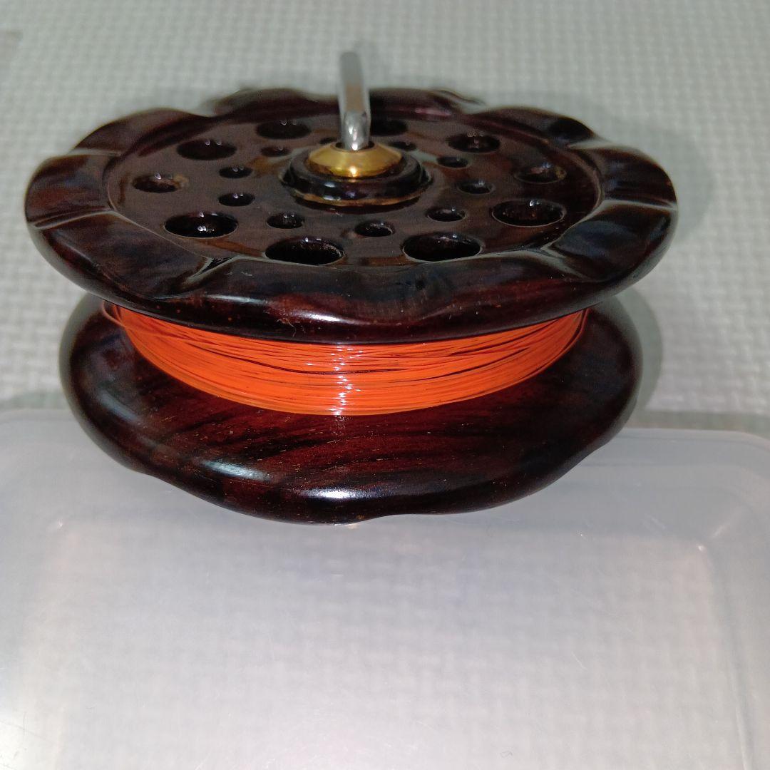 週末セール　大倉屋　謹製　紫黒檀　大江戸リール　約85ミリ