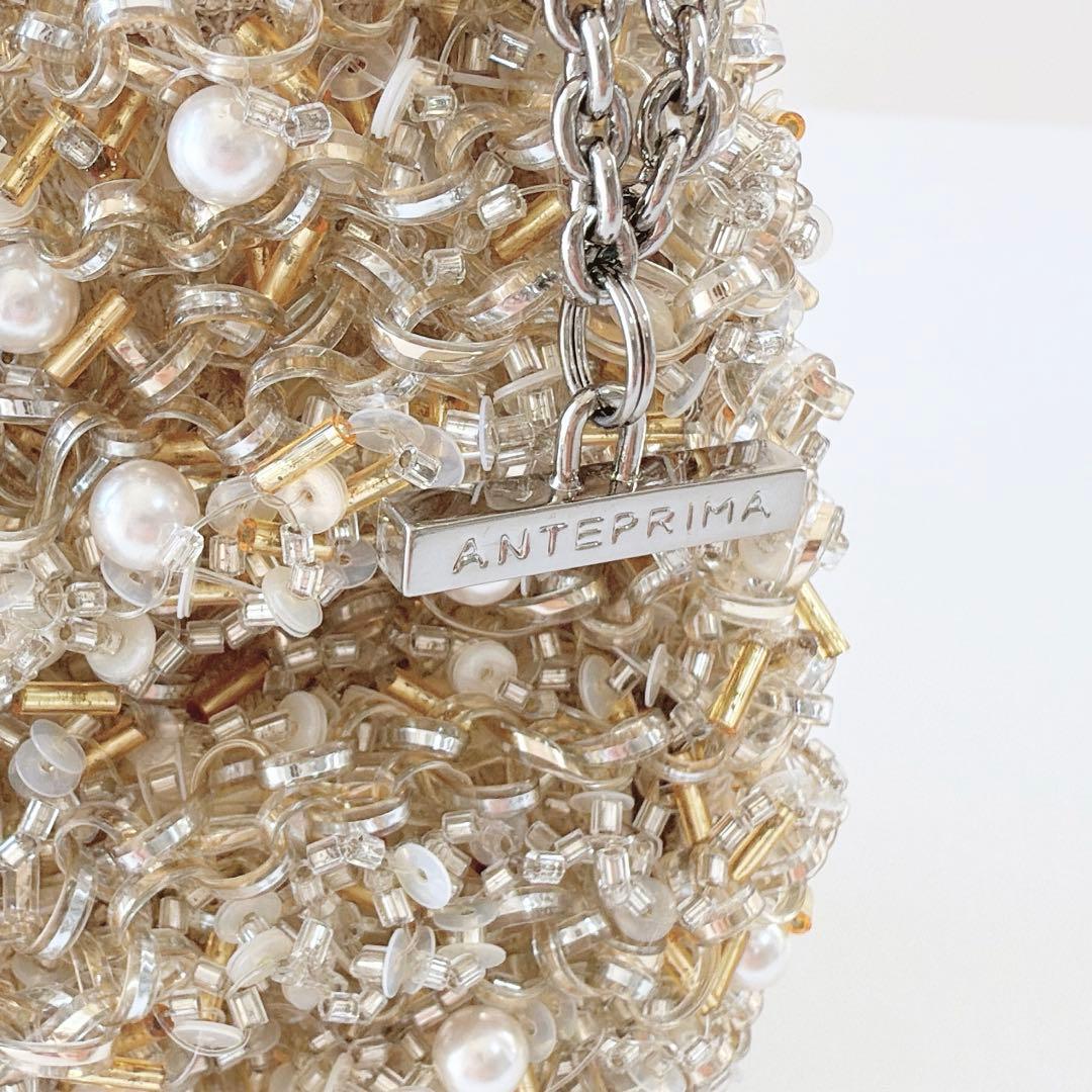 アンテプリマ　ペルラグリッター　3wayハンドショルダーバッグ　シルバーゴールド