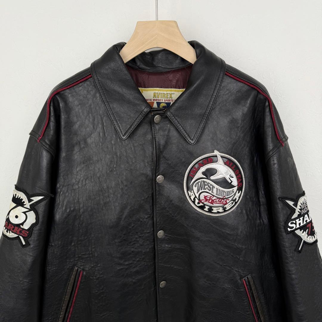 AVIREX 90s ビンテージ オールレザー バーシティジャケット スタジャン