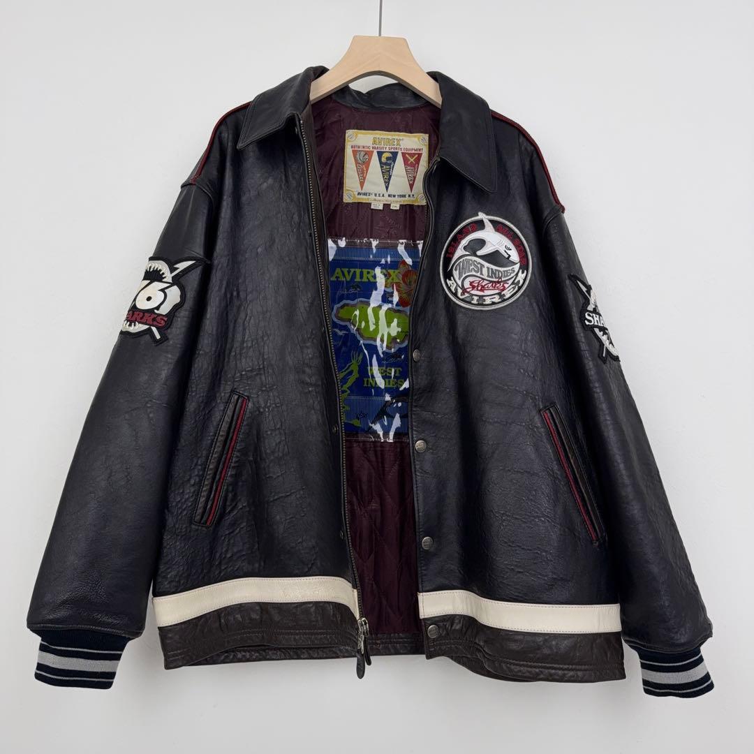 AVIREX 90s ビンテージ オールレザー バーシティジャケット スタジャン