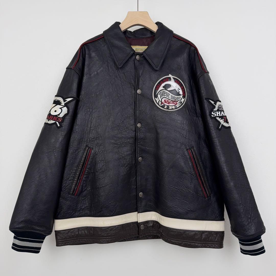 AVIREX 90s ビンテージ オールレザー バーシティジャケット スタジャン