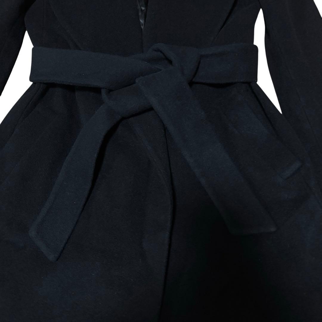 【SAKURA】ローレンラルフローレン　ロングコート　女優襟　ベルト　黒