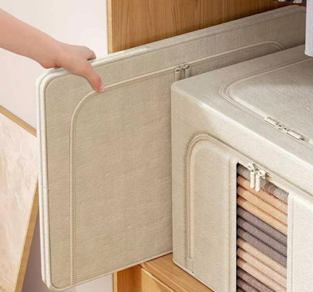 新品未使用 衣類収納 収納ボックス 折りたたみ 丈夫 透明窓 大容量66L 8個