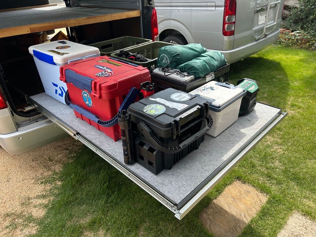 ハイエーススライドフロア　150板あり、フェルト無し、引手ポールあり送料込み