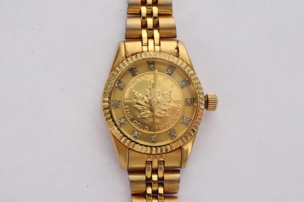 ◆RODANIA メープルリーフ金貨時計 ウォッチ 腕時計 09132