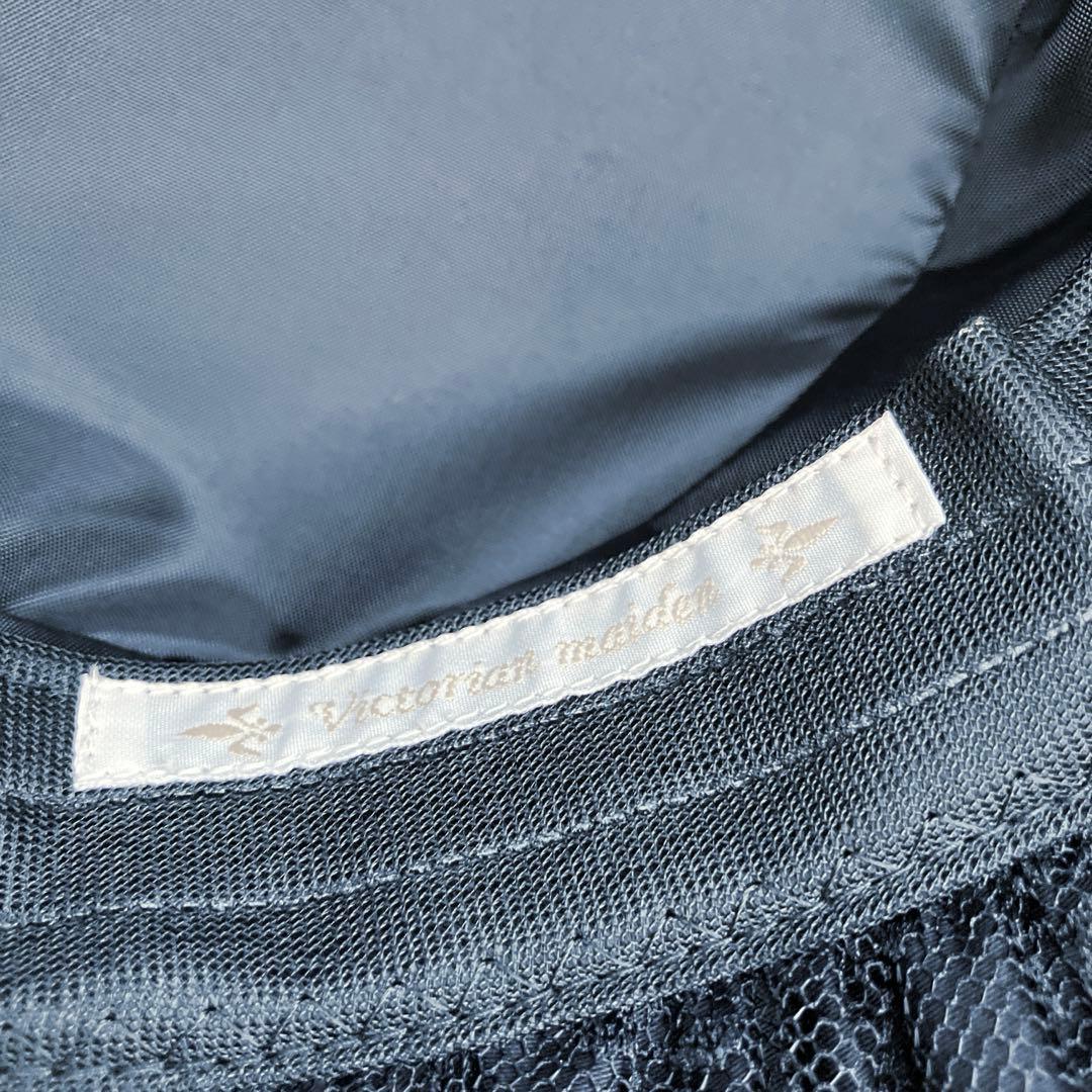 ヴィクトリアンメイデン　レースギャザードールハット　ボンネットブラック　ゴスロリ