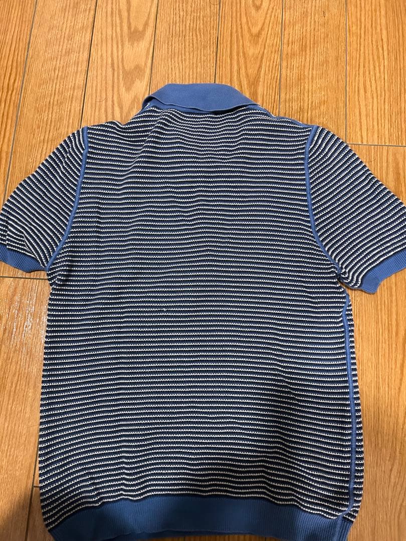 PRADA 18ssラバーワッペン 半袖 ブルー ポロシャツ　サイズ46