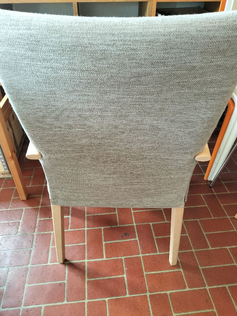 美品 ニトリ 天然木製 Dコタツチェア プライウッド アームチェア 布張り