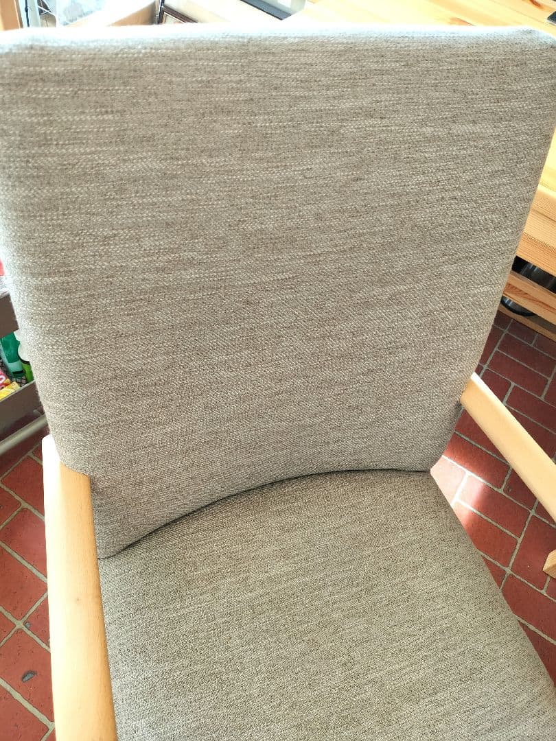 美品 ニトリ 天然木製 Dコタツチェア プライウッド アームチェア 布張り