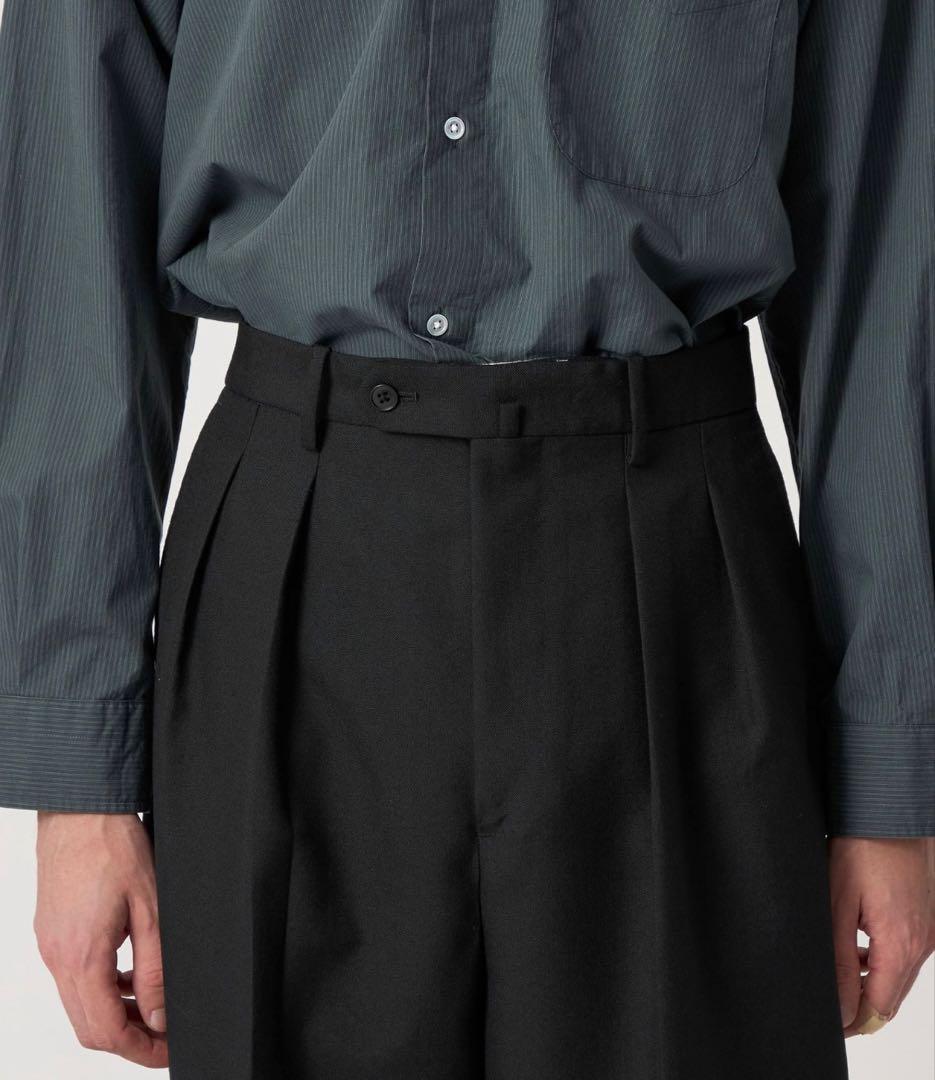 Steven Alanウール オックスフォード ツープリーツ ドレストラウザーズ