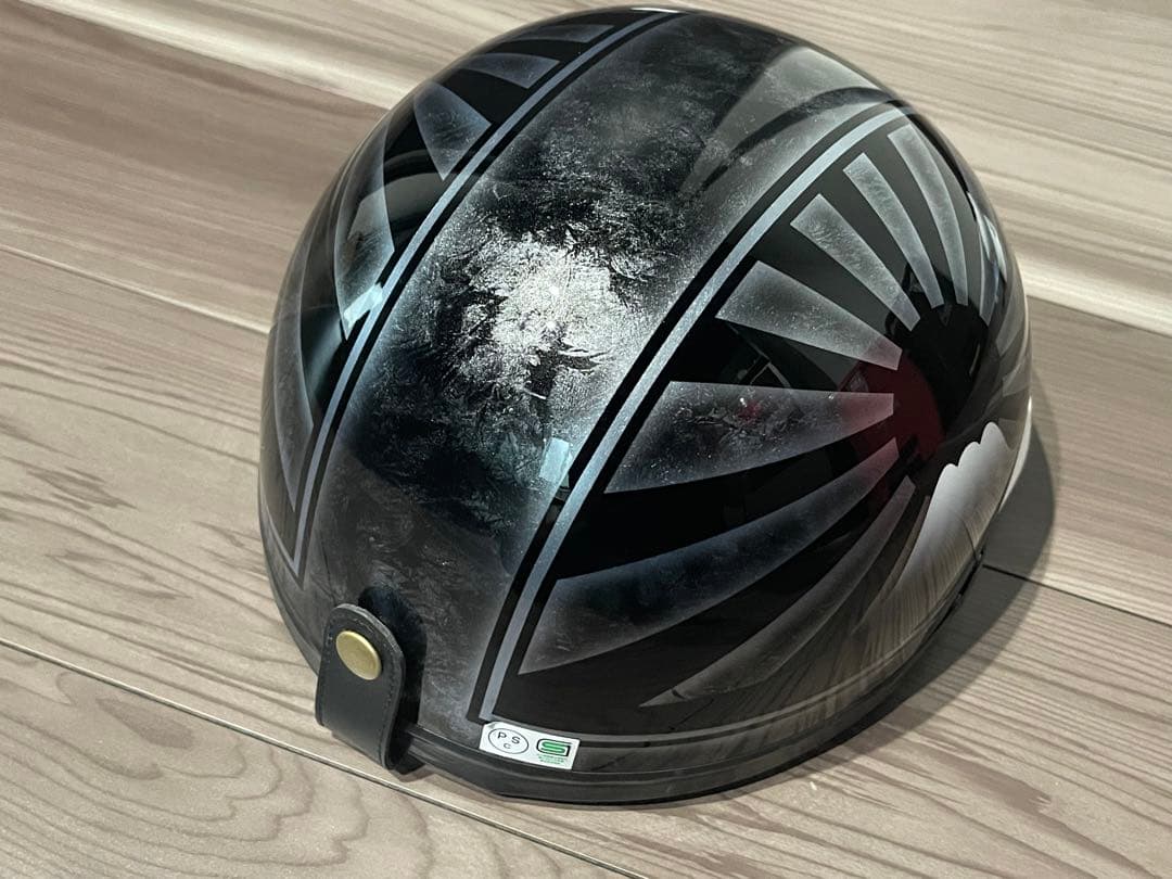 富士日章 コルク半 ヘルメット 旧車會 暴走族 アルフィン 三段シート 旭風防