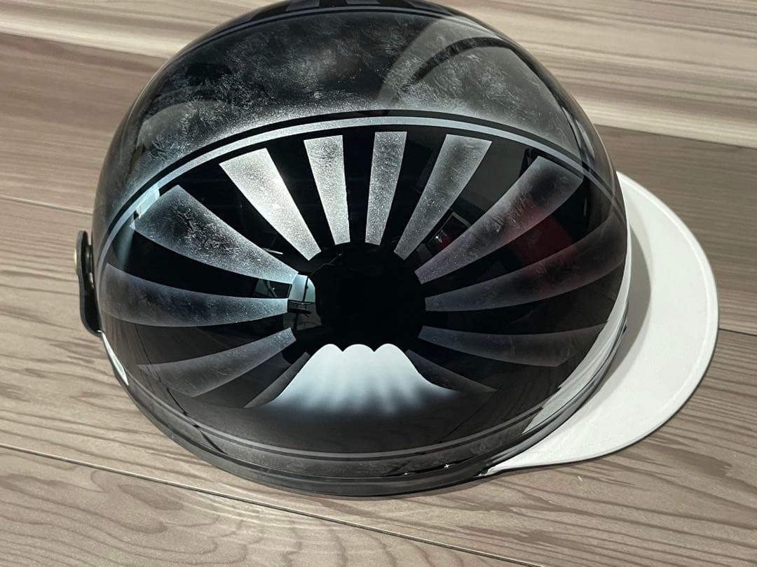 富士日章 コルク半 ヘルメット 旧車會 暴走族 アルフィン 三段シート 旭風防