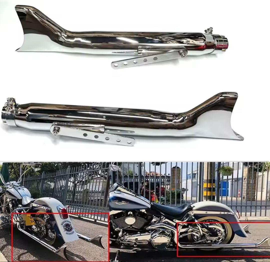 バイク フィッシュテール マフラー 左右 SR400 W400 ドラッグスター