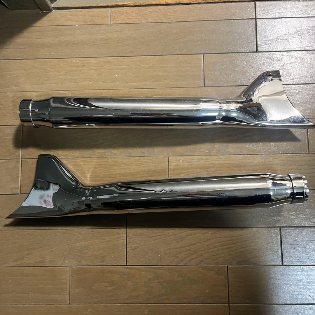 バイク フィッシュテール マフラー 左右 SR400 W400 ドラッグスター