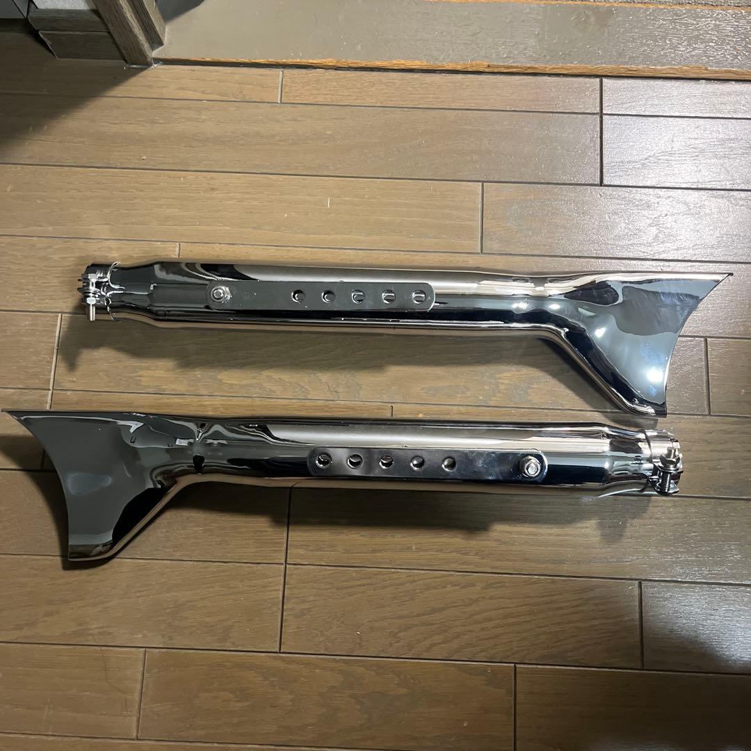 バイク フィッシュテール マフラー 左右 SR400 W400 ドラッグスター