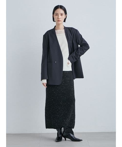 MIESROHEミースロエ人気完売リラクシーノーカラージャケットチャコールグレー