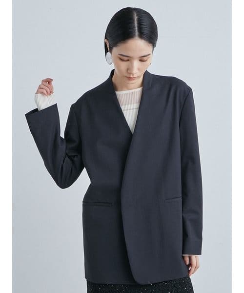 MIESROHEミースロエ人気完売リラクシーノーカラージャケットチャコールグレー